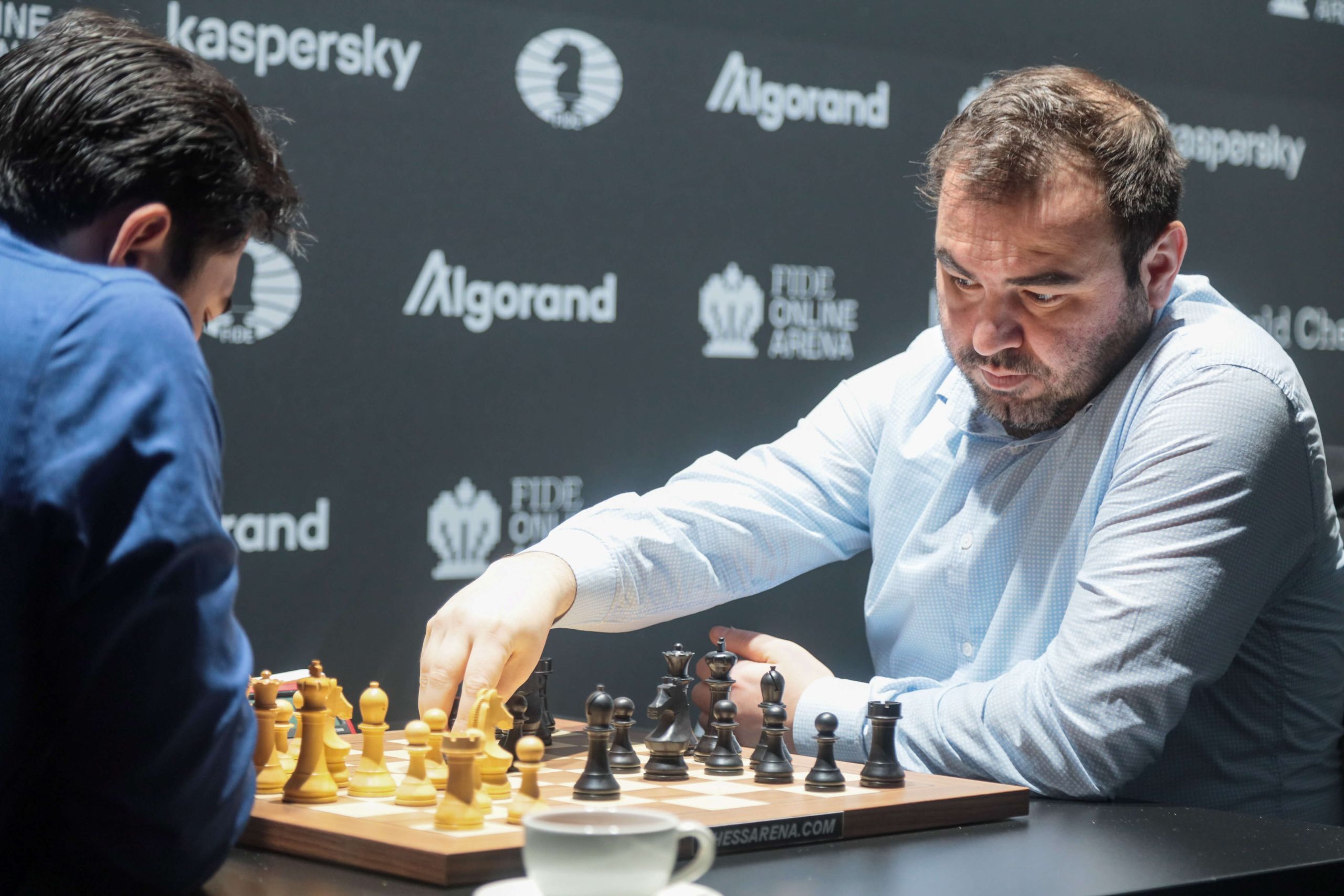 Wesley So and Amin Tabatabaei after Game 2 of the FIDE Grand Prix in Berlin  Semifinals